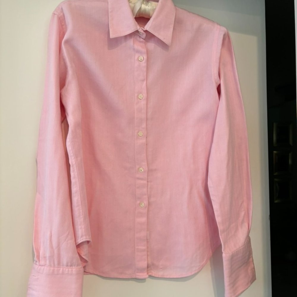 BARNEYS NY ALL COTTON FRENCH CUFFED SHIRT SIZE MED